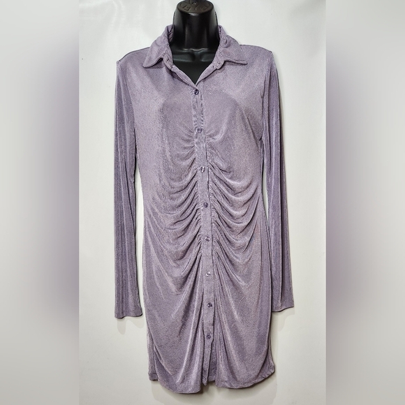 just polly new York mini dress size L color purple - Picture 2 of 6